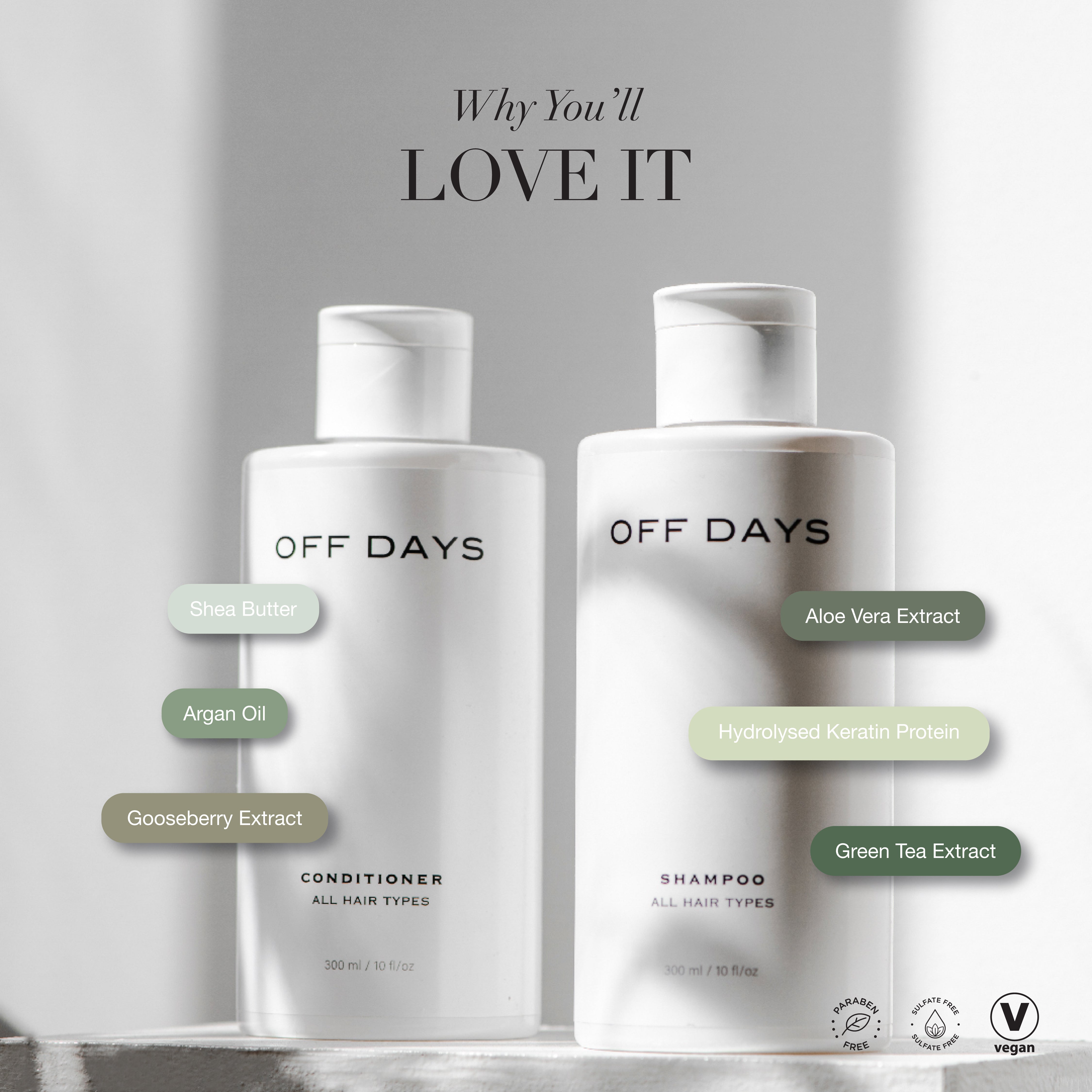 OFF DAYS Everyday Shampoo — sulfate-free and safe for coloured, keratin and chemically treated Indian hair