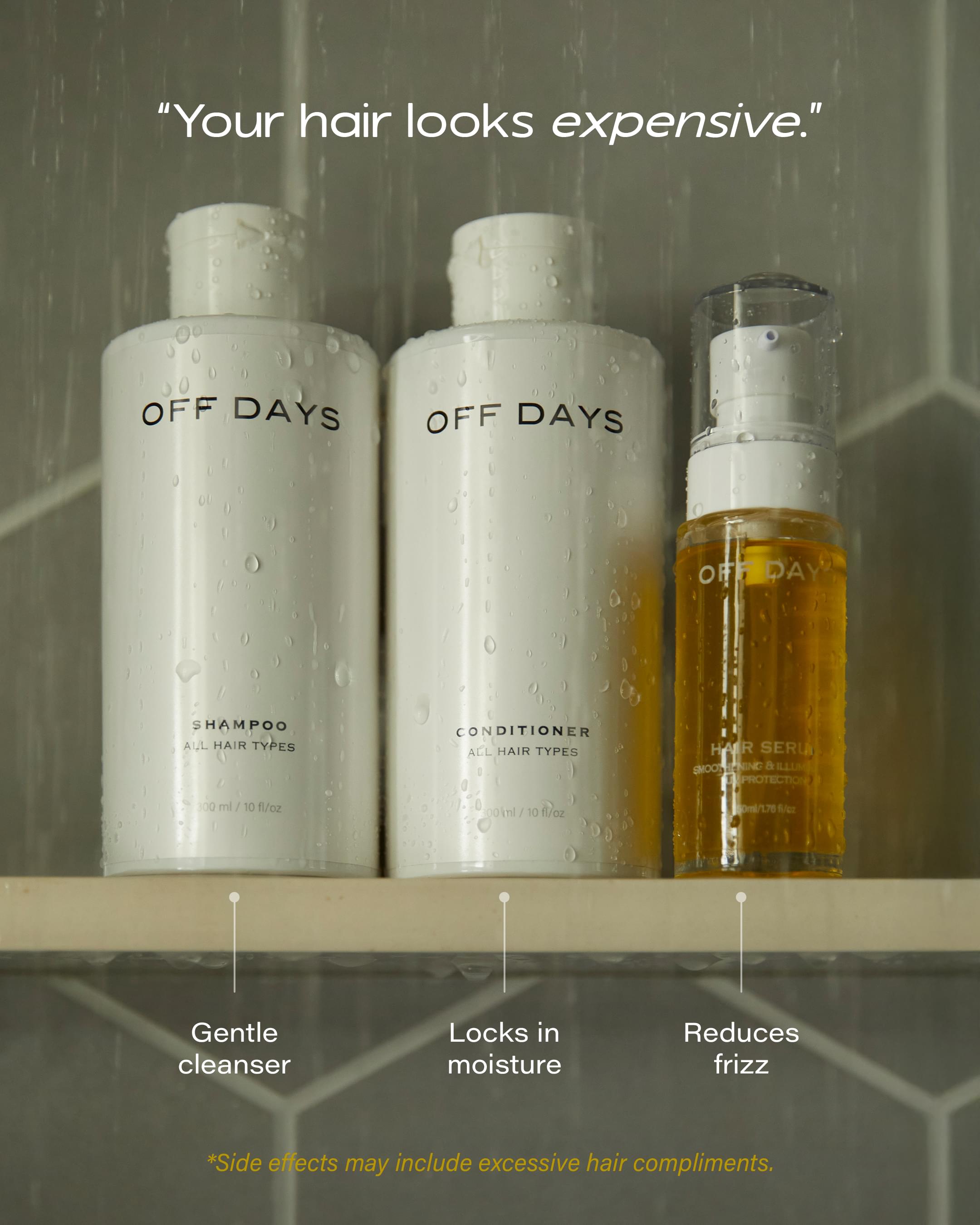 "OFF DAYS Everyday Shampoo — sulfate-free, gentle enough for daily use on Indian hair"